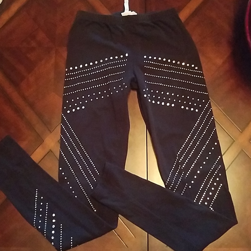 Black embellished leggings